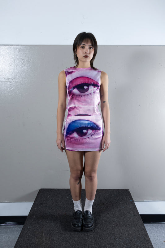 eye satin tank