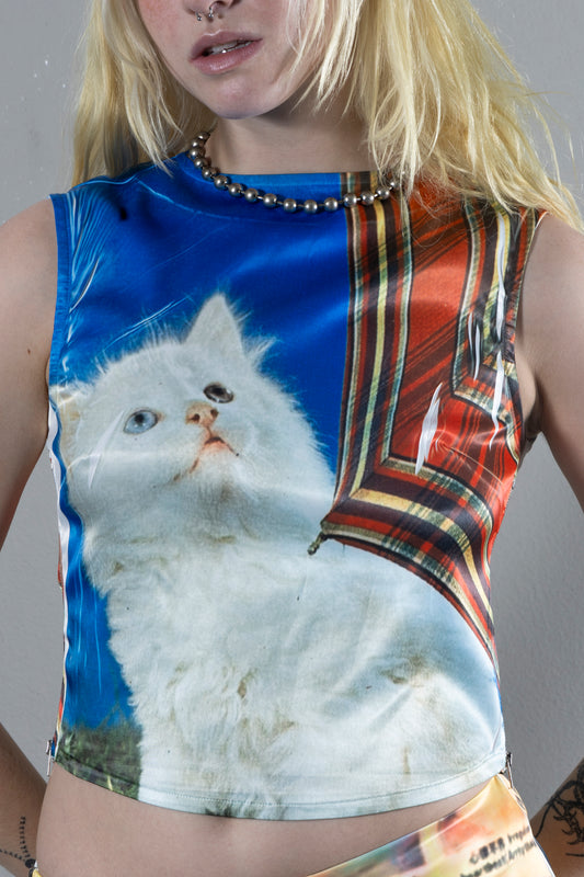 kitty kat satin tank