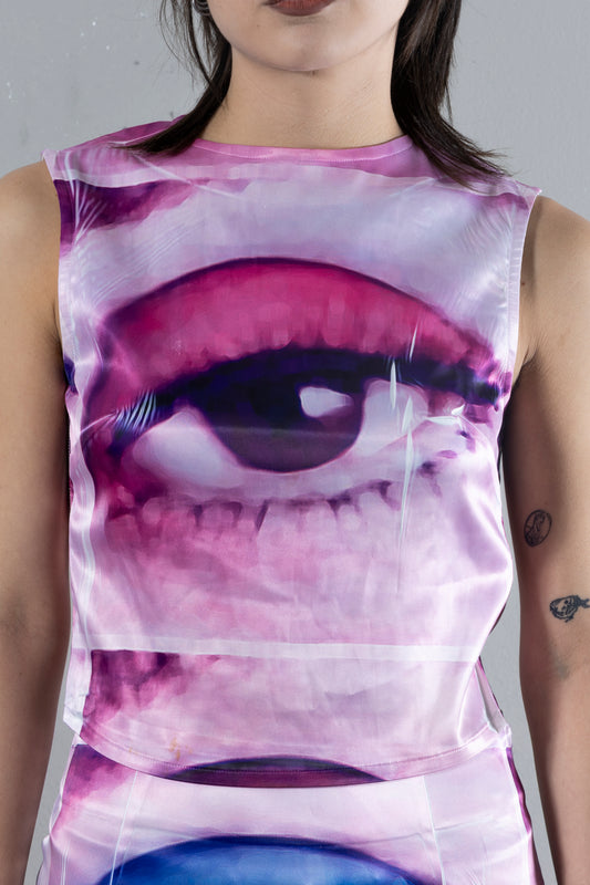 eye satin tank