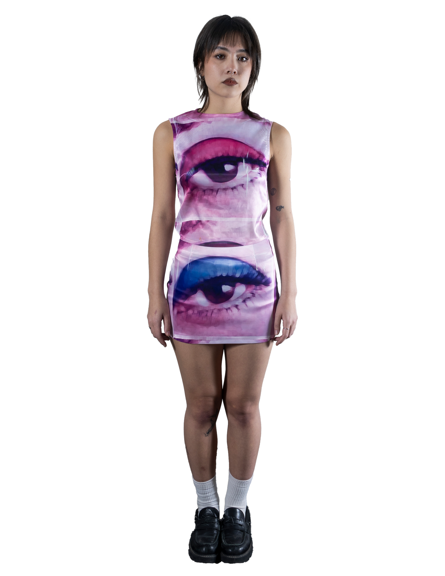 eye satin tank