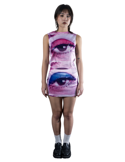 eye satin tank