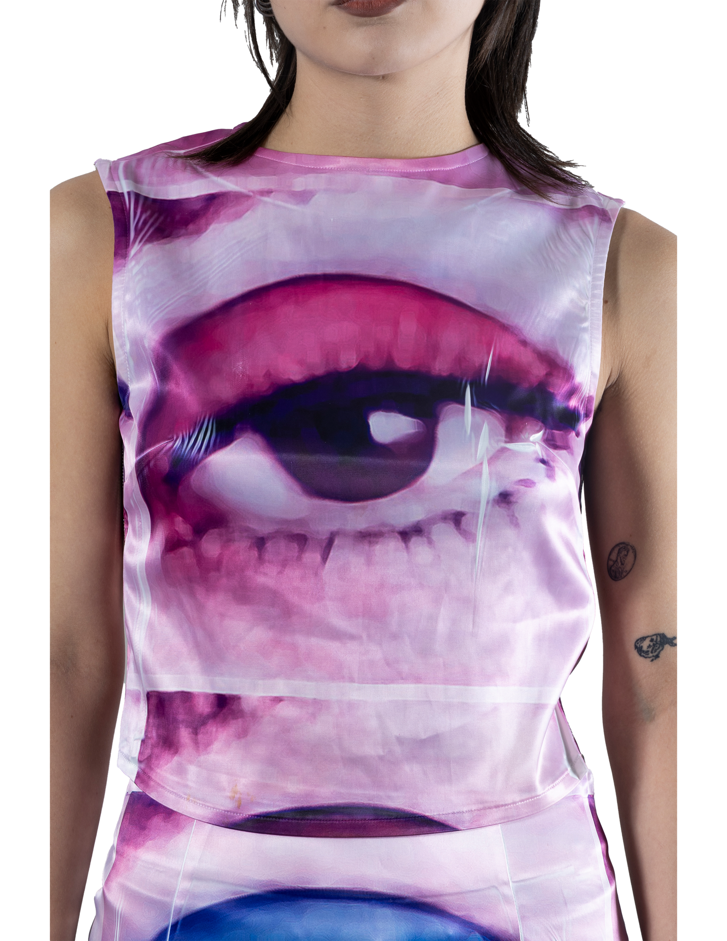 eye satin tank