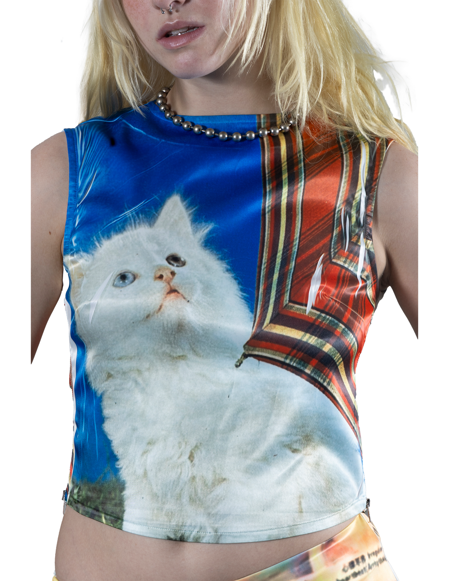 kitty kat satin tank